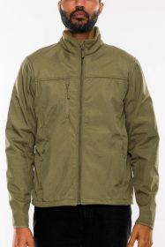 Mens Solid Soft Shell Storm Tech Jacket Coat (Color: MILITARY GREEN, size: M)