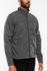 Mens Solid Soft Shell Storm Tech Jacket Coat (Color: Dark Grey, size: M)
