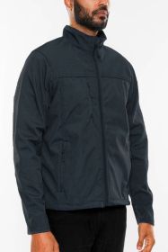 Mens Solid Soft Shell Storm Tech Jacket Coat (Color: NAVY, size: S)