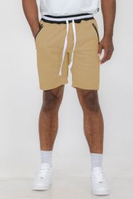 Weiv Mens French Terry Sweat Short (Color: Khaki, size: XL)