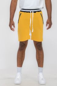 Weiv Mens French Terry Sweat Short (Color: YELLOW, size: XL)