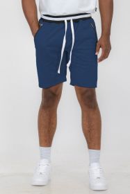 Weiv Mens French Terry Sweat Short (Color: NAVY, size: L)