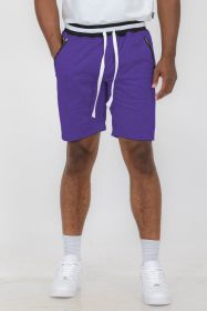 Weiv Mens French Terry Sweat Short (Color: Purple, size: XL)