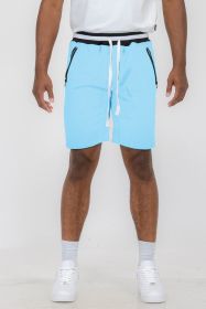 Weiv Mens French Terry Sweat Short (Color: Light Blue, size: 2XL)