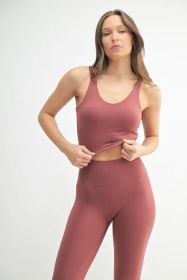 MONO B Venice Cloud Light U-back Active Tank (Color: RED PEAR, size: M)
