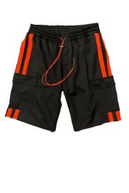 Two Stripe Cargo Pouch Shorts (Color: NAVY WHITE, size: 3XL)