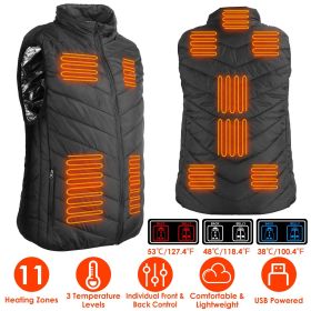 Heated Vest Electric USB Jacket Men Women Heating Coat Thermal Body Warmer Wear with 3 Temperature Levels (size: 2XL)