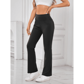 JupiterGear High-Waisted Pants with Pockets (Color: BLACK, size: S)