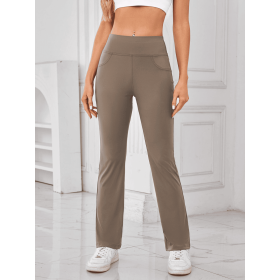 JupiterGear High-Waisted Pants with Pockets (Color: Camel, size: L)