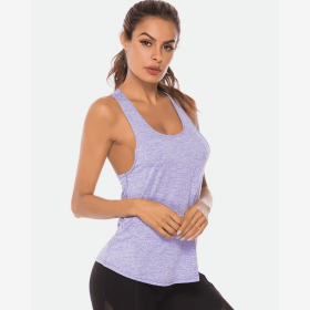 JupiterGear Scoop-Neck Long Tank Top (Color: Lavender, size: L)