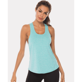 JupiterGear Scoop-Neck Long Tank Top (Color: Aqua, size: S)