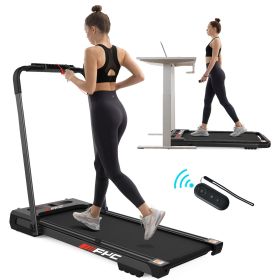 FYC 2 in 1 Under Desk Treadmill - 2.5 HP Folding Treadmill for Home;  Installation-Free Foldable Treadmill Compact Electric Running Machine;  Rem (Color: BLACK)