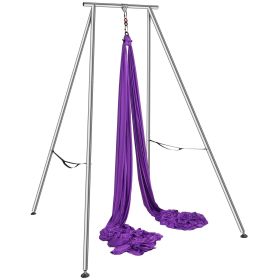 Aerial Yoga Frame & Yoga Hammock, 9.67 ft Height Professional Yoga Swing Stand Comes with 13.1 Yards Aerial Hammock (Color: Purple, Includes Hammock: Yes)